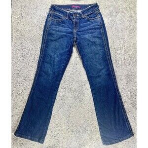 Wrangler Jeans Womens 6 Dark Blue Denim Pants Retro Mae Mid Rise Boot Stretch